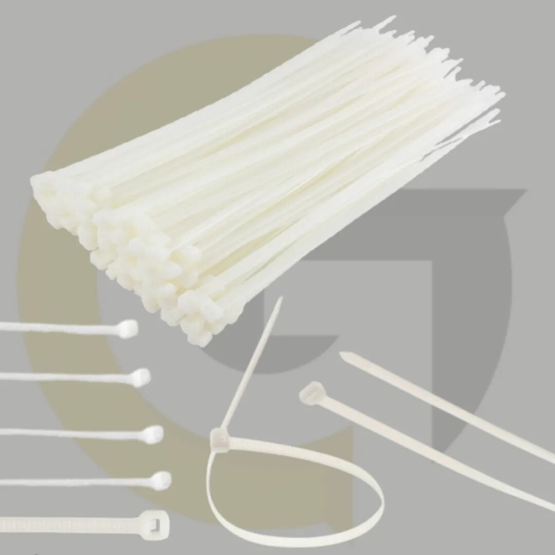 White Nylon Cable Tie 250 x 3.6mm – Self Locking Zip Ties | Goyals Industrial Hub, Delhi image 1