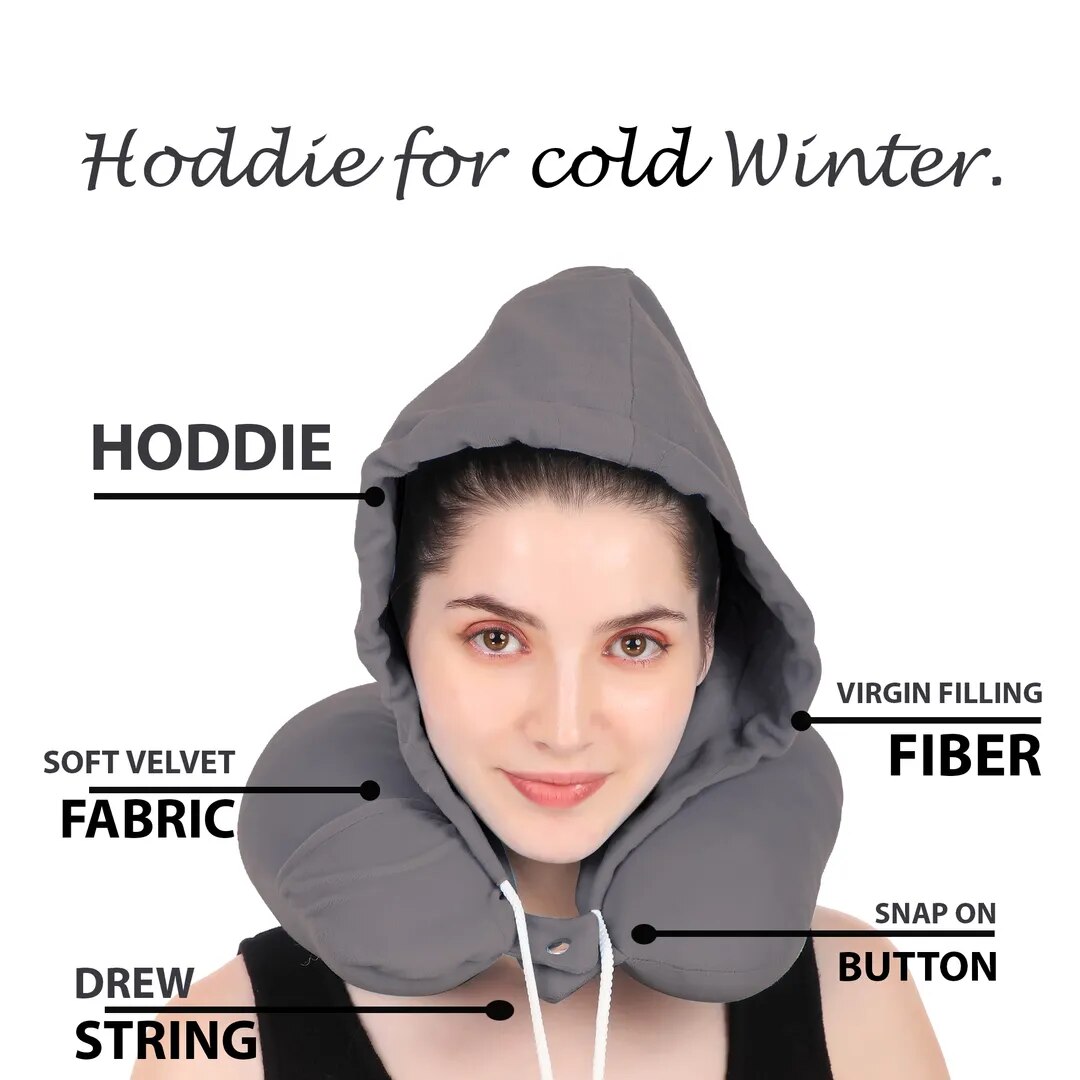 Neck Pillow with Hoddie (Eye mask) image 1
