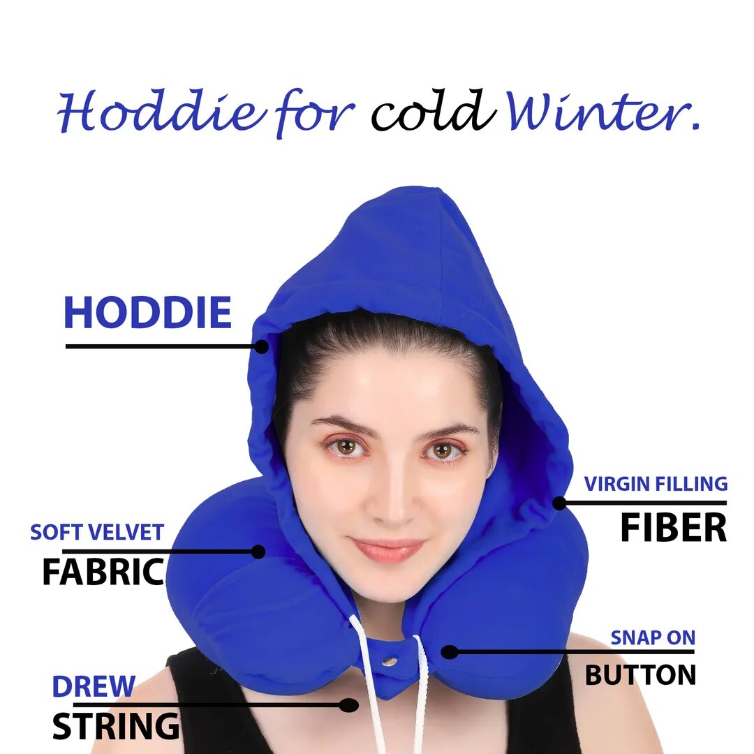 Neck Pillow with Hoddie (Eye mask) image 1