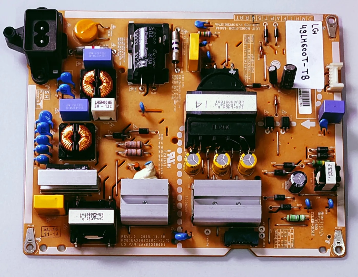 LG LED TV 49LH600-TB Power Supply Board, LG LED TV 49LH600-TB Smps Board, LG LED TV 49LH600-TB Power Supply PCB Board, #wb47 image 1