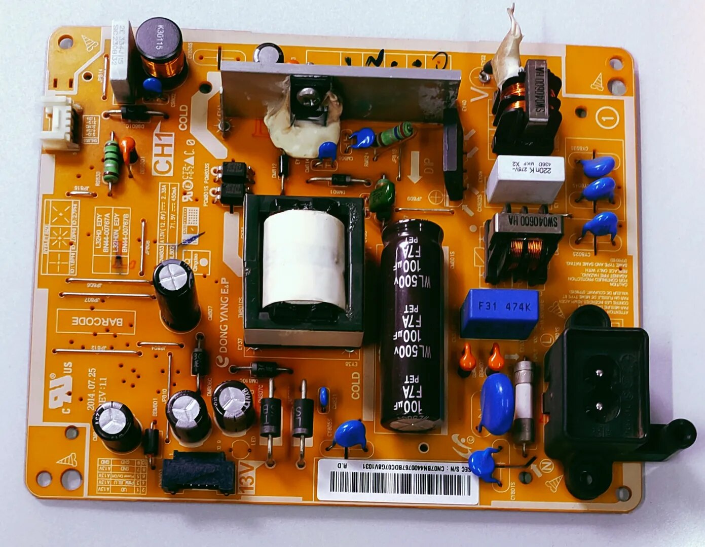 SAMSUNG LED TV UA32FH4003R Power Supply Board, SAMSUNG LED TV UA32FH4003R Smps Board, SAMSUNG LED TV UA32FH4003R Power Supply PCB Board, #wb49 image 1