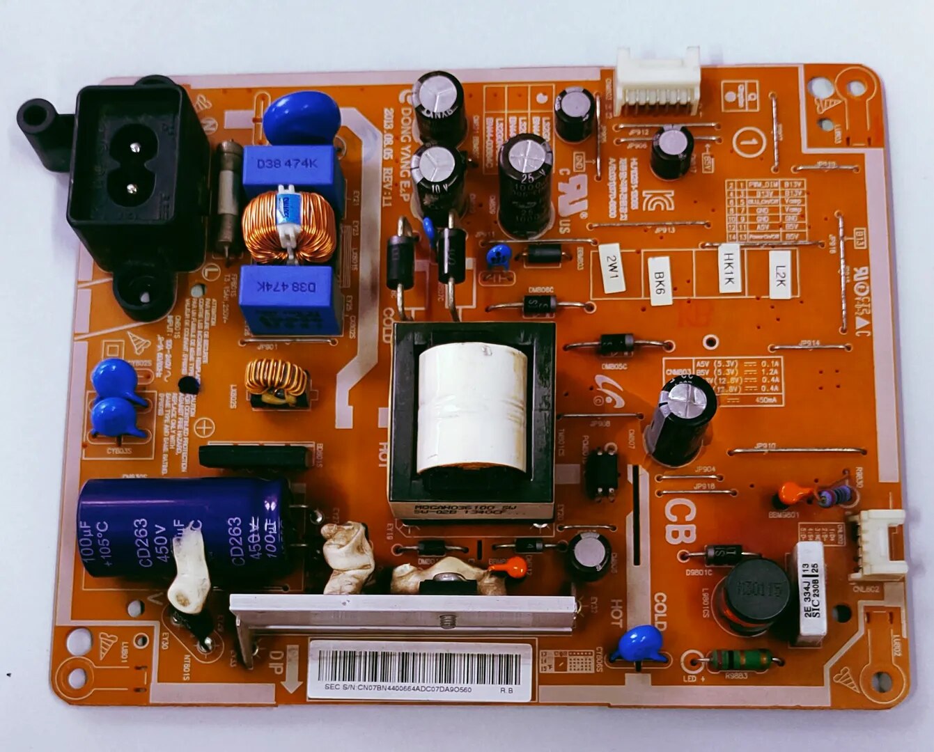 SAMSUNG LED TV UA32EH4003R Power Supply Board, SAMSUNG LED TV UA32EH4003R Smps Board, SAMSUNG LED TV UA32EH4003R Power Supply PCB Board, #wb49 image 1