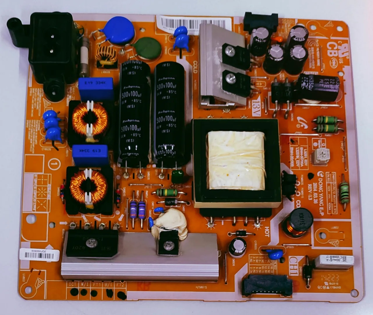 SAMSUNG LED TV UA32H5570AV Power Supply Board, SAMSUNG LED TV UA32H5570AV Smps Board, SAMSUNG LED TV UA32H5570AV Power Supply PCB Board, #wb50 image 1