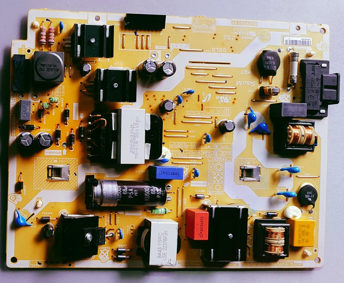 SAMSUNG LED TV UA43AUE60AK Power Supply Board, SAMSUNG LED TV UA43AUE60AK Smps Board, SAMSUNG LED TV UA43AUE60AK Power Supply PCB Board, #wb53 image 1