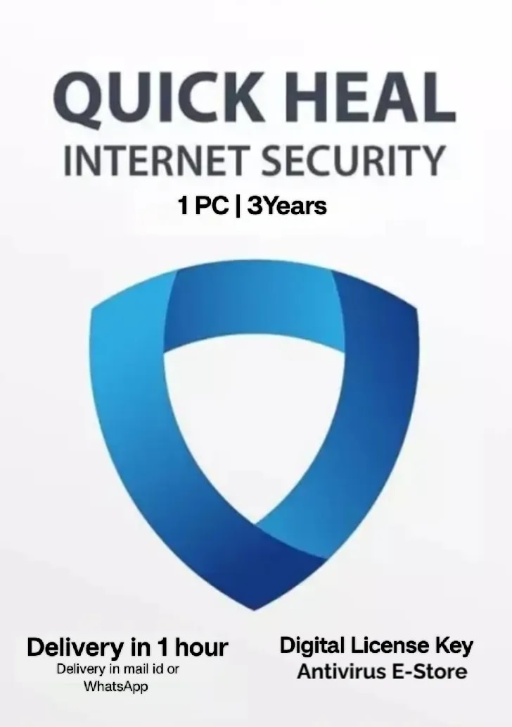 Quick Heal Internet Security - 1 Users, 3 Years | AI Based Device Security for Windows Pc | Internet and Banking Protection (Email, WhatsApp Delivery in 1 Hour- No CD) image 1