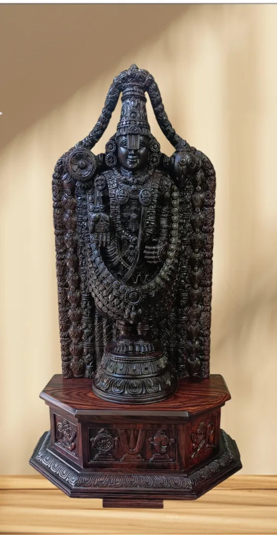 Rosewood Carved Lord Balaji image 1