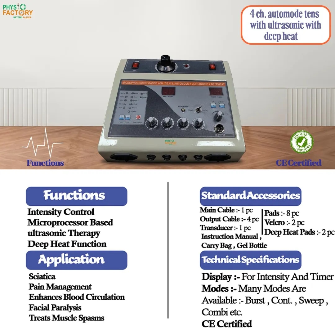 4 channel automode tens with ultrasonic with deep heat image 1
