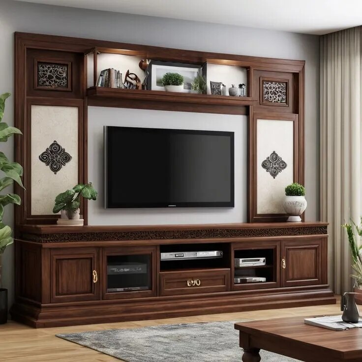Elegant Traditional TV Unit Designs for Modern Homes image 1