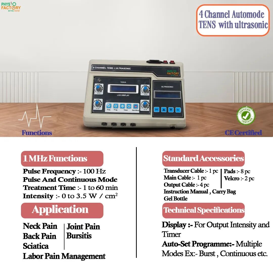 4 channel tens with ultrasonic in ABS body ( LCD ) image 1