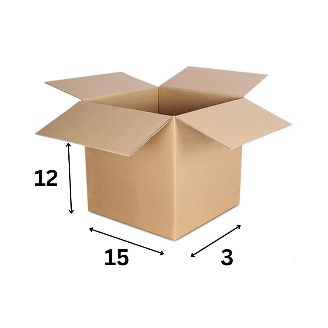 3PLY CARDBOARD BOX 15X12X3 image 1