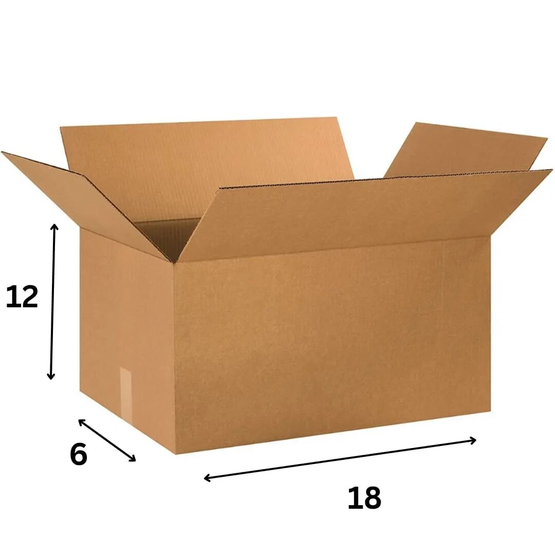 3PLY CARDBOARD BOX 18X12X6 image 1