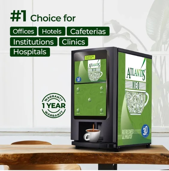 ATLANTIS NEO 4-Lane Tea and Coffee Vending Machines - Dedicated Hot Water
image 1