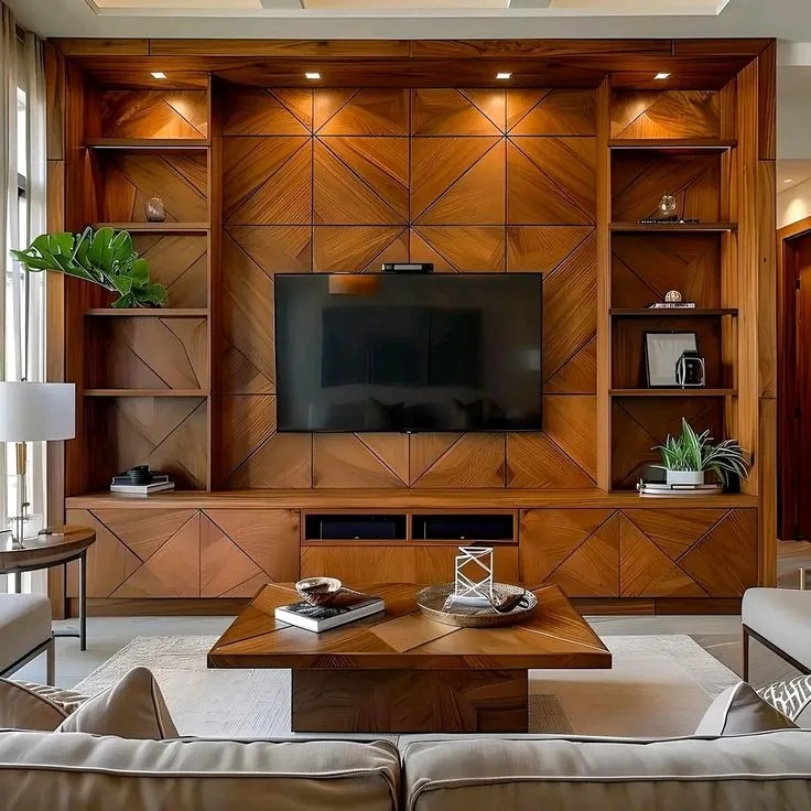 Solid Wood Traditional TV Units for Elegant Interiors image 1