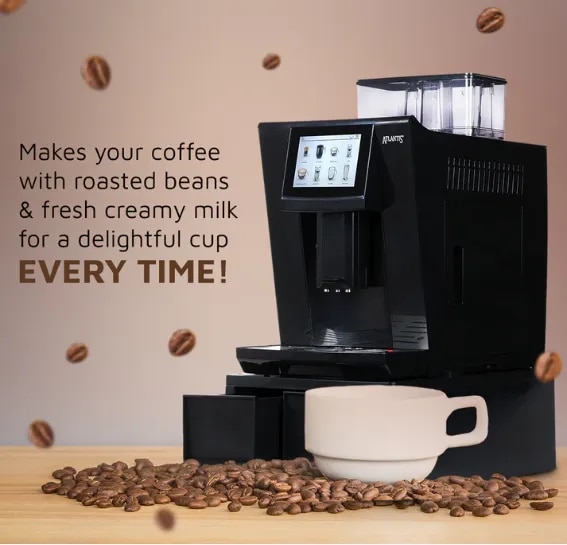ATLANTIS BREW Fully Automatic Bean to Cup Coffee Machine | 8 Options Beverage | Uses Fresh Milk image 1