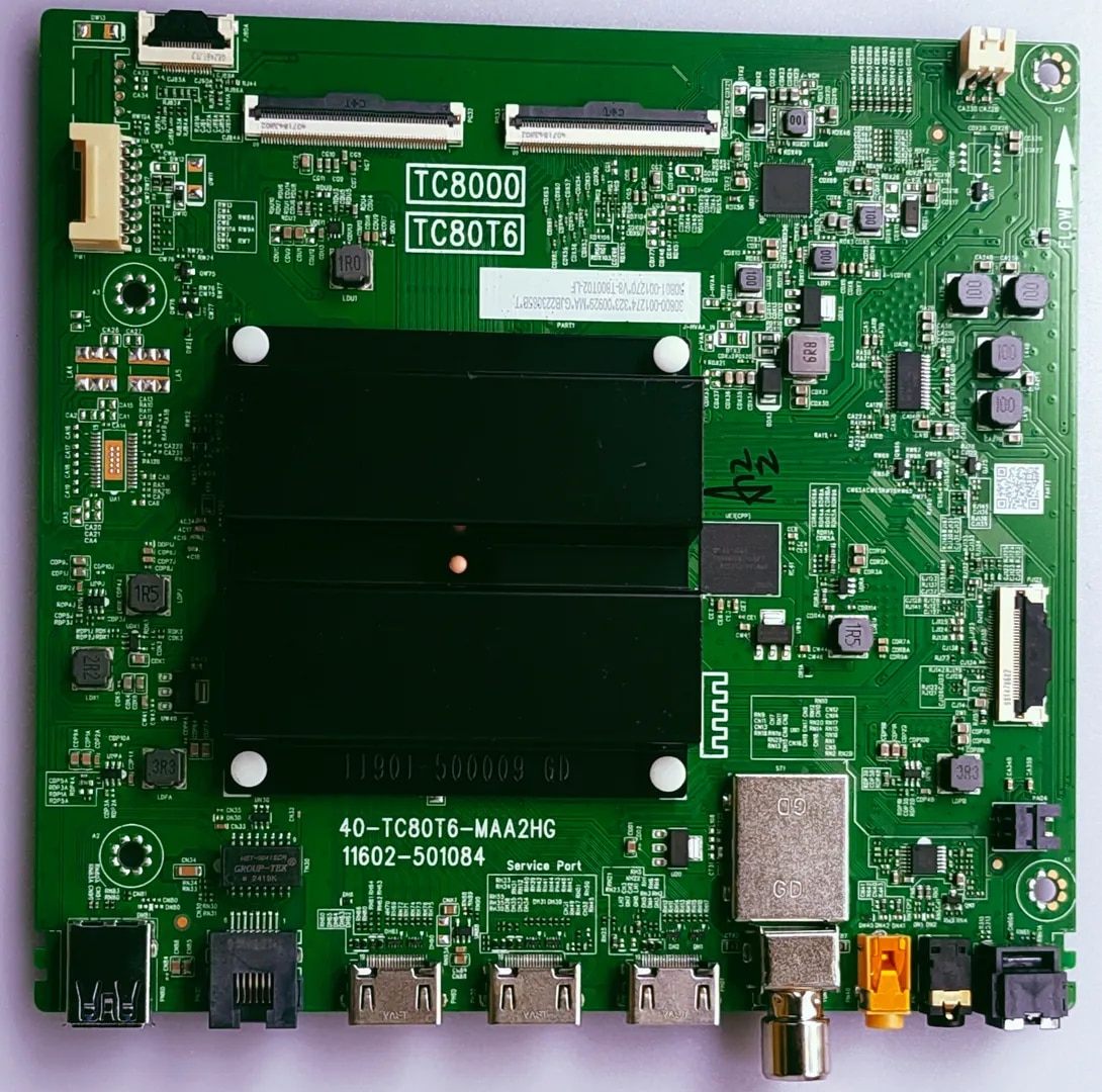 TCL 4K QLED 55C69B New Mother Board Detail TC8000-TC80T6 / 40-TC80T6-MAA2HG 11602-501084 image 1