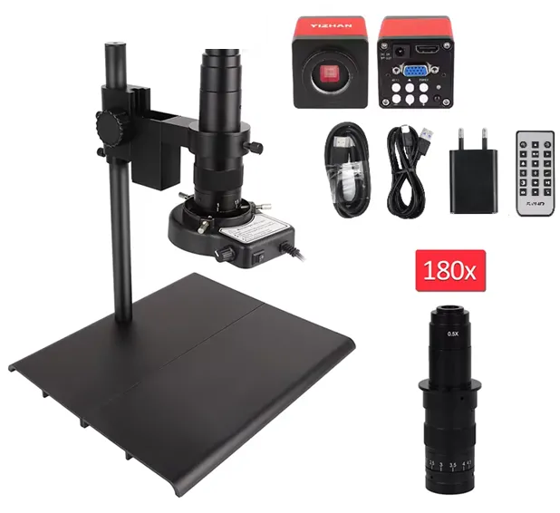 13MP HD-MI VGA 1080p Industrial Camera Digital Video Monocular Microscope Camera USB Zoom 180X image 1