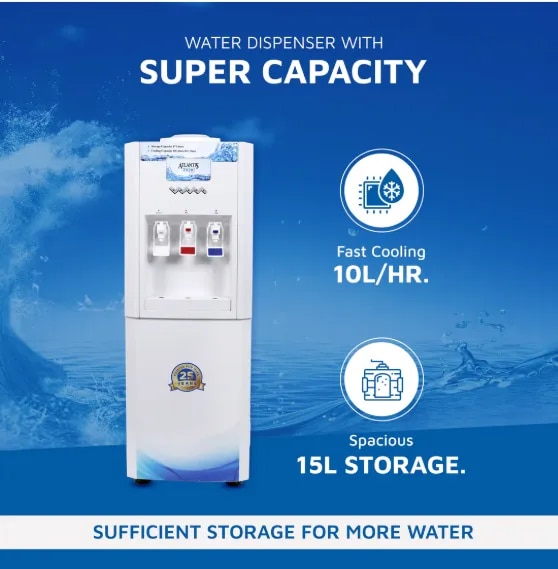 ATLANTIS SUPER Floor Standing Water Dispenser with RO Compatible (Available Space for RO Setup)- 3 Taps (15l Large Cold Tank Capacity) image 1