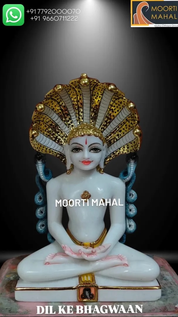 MARBLE PARASHWANATH STATUE image 1