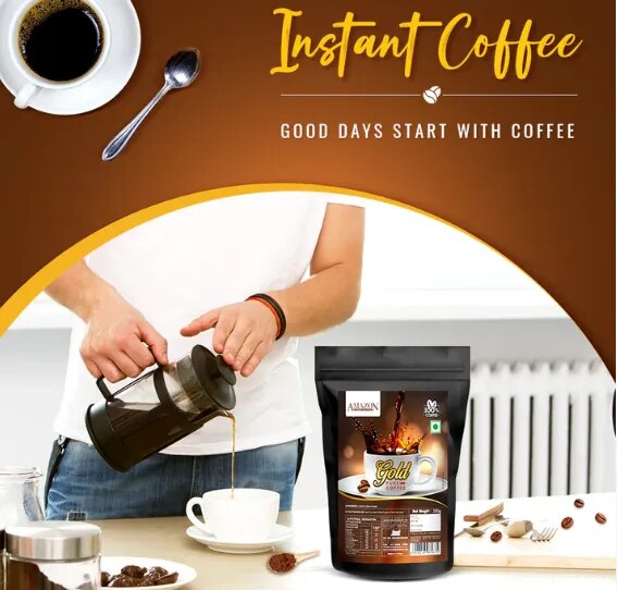 AMAZON Gold Pure Coffee Powder | 100% Coffee | 250g for Vending Machine (Atlantis Special Select) image 1
