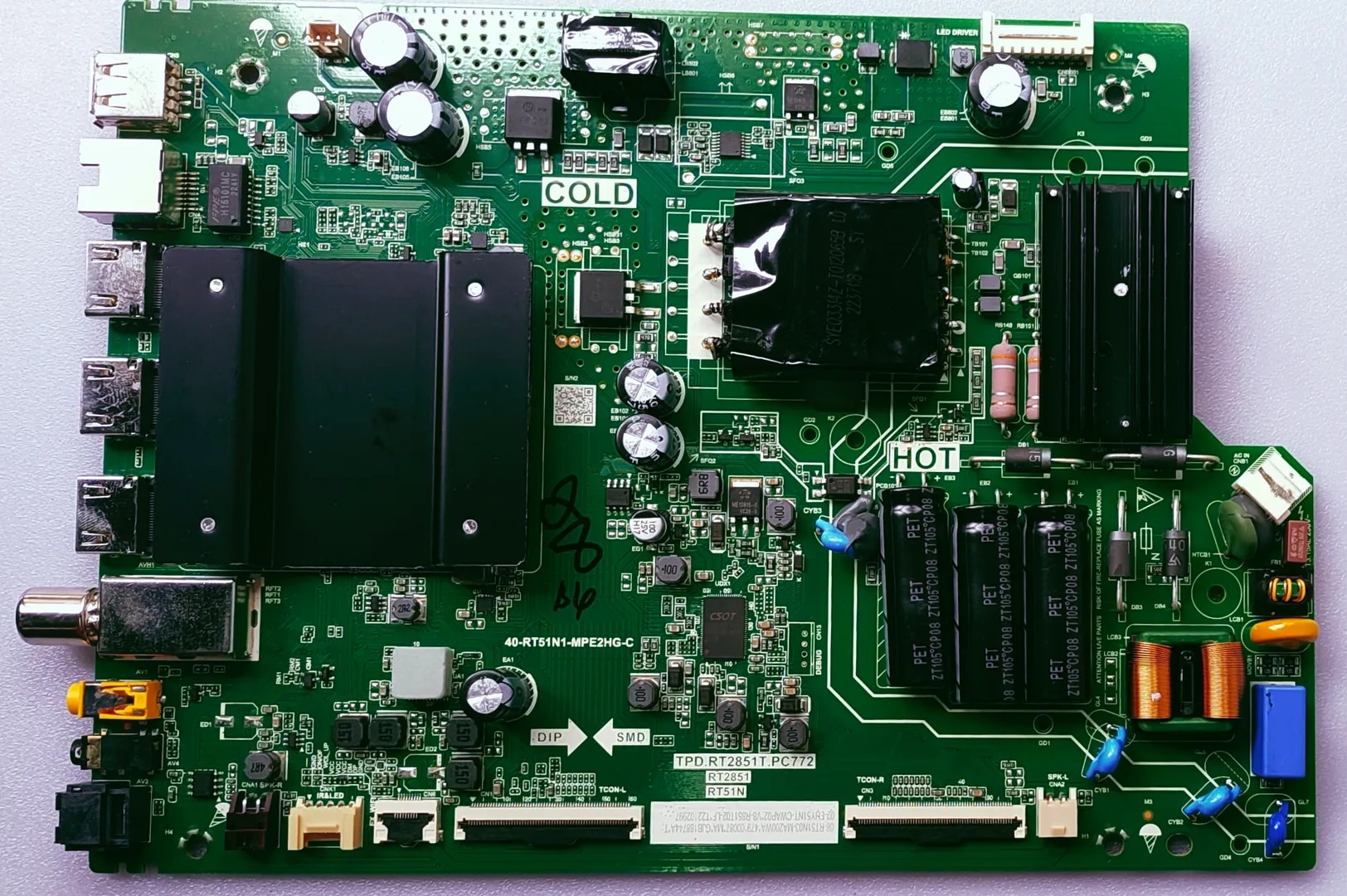 TCL / IFFALCON 50K61 4K Android LED TV New Motherboard Main PCB No. (TPD.RT2851T.PC772 ) image 1