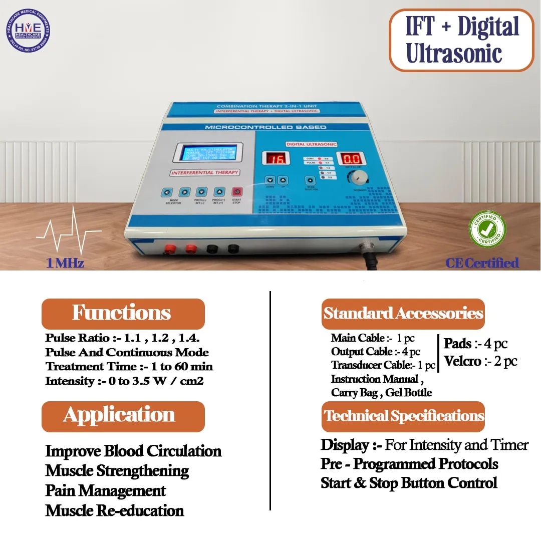 2-IN-1 Combo Micro Controlled Based LCD Display IFT+US Combination Therapy image 1