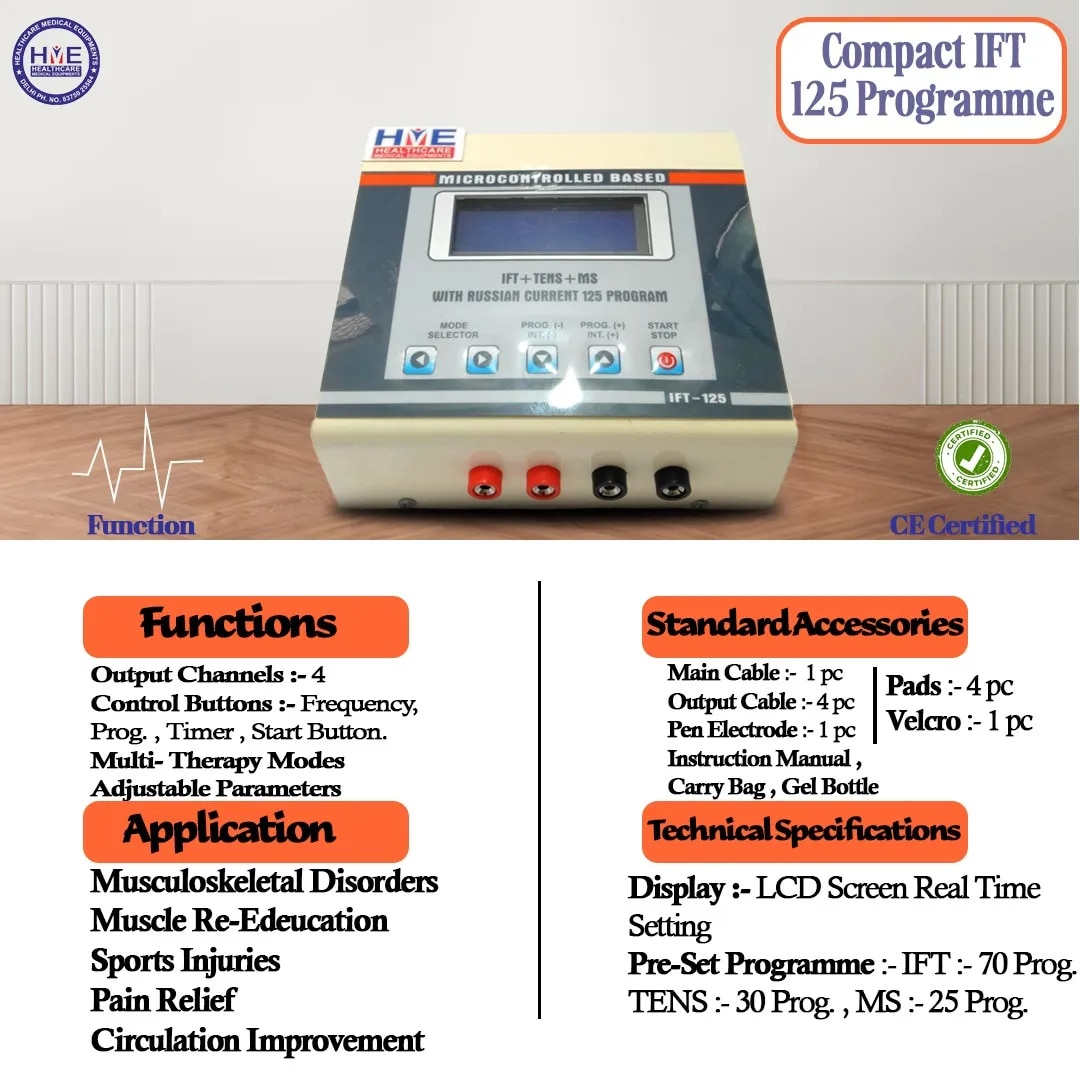 3 IN 1 COMBO microcntroller based IFT+TENS +MS 125 Program image 1
