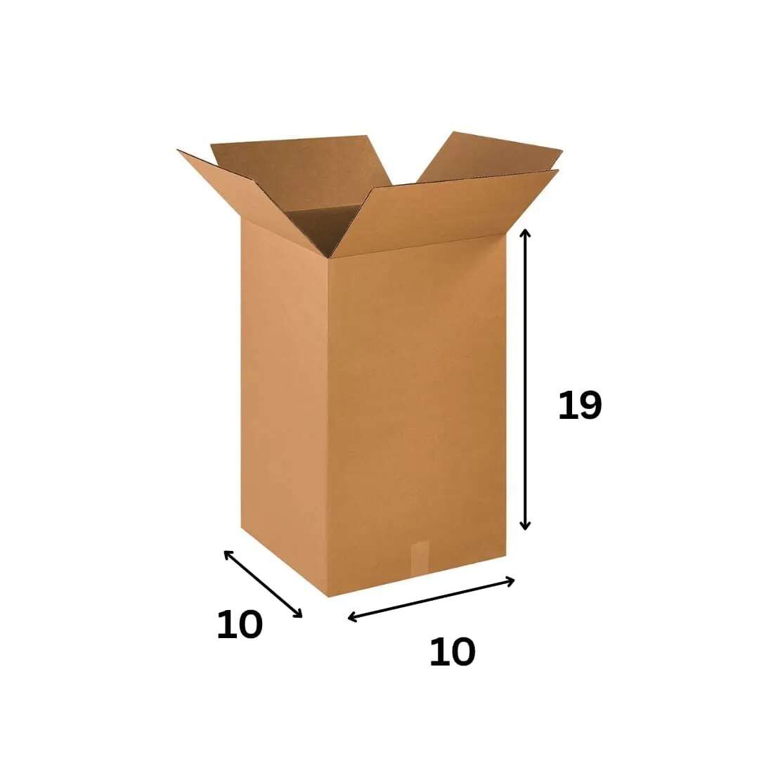 5PLY CARDBOARD BOX 10X10X19 image 1