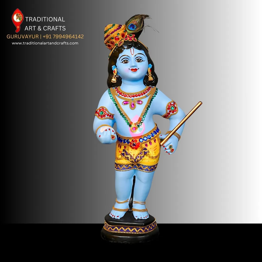 little krishna with butter (Height 18 inch/46 Cm /1.5 Feet) image 1