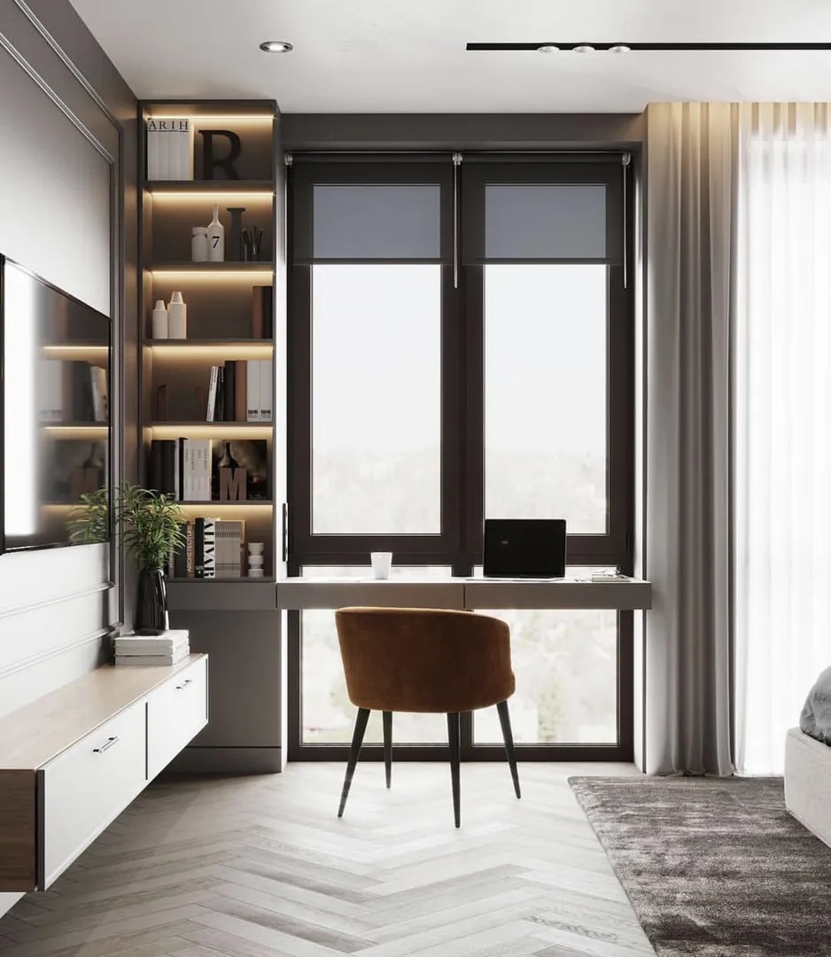Contemporary and Sleek Study Room Interiors for Apartments image 1