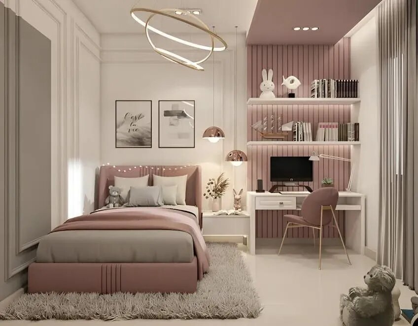Kids Bedroom Interior Ideas with Study and Play Corners image 1