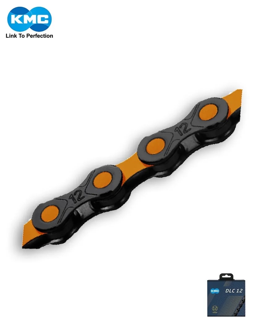 KMC DLC 12 SPEED CHAIN (BLACK/ORANGE) image 1