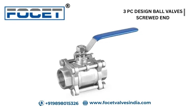 3 PC DESIGN BALL VALVES SCREWED END image 1