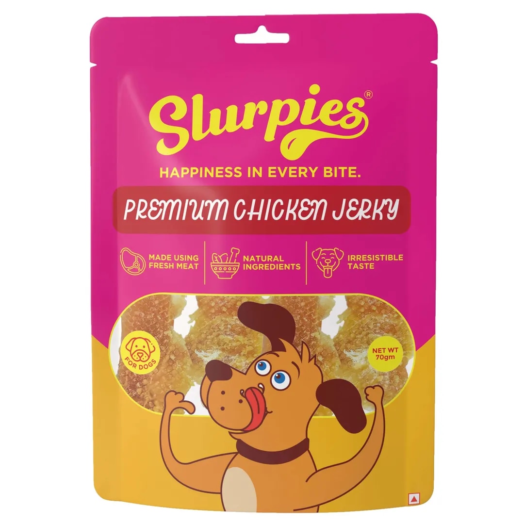 Slurpies Premium Chicken Jerky for Dogs | Natural Dog Treats with Fresh Meat, Natural Flavours and Preservatives | Chicken Jerkies for Dogs image 1