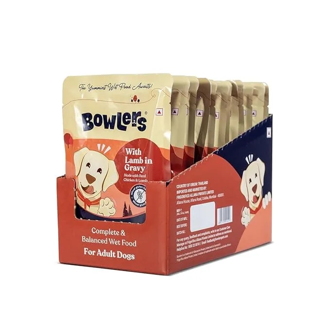 Bowlers Adult Wet Dog Food | Lamb in Gravy |80 GMS| Gluten Free | Supports Hydration | Smooth Digestion & Healthy Coat image 1