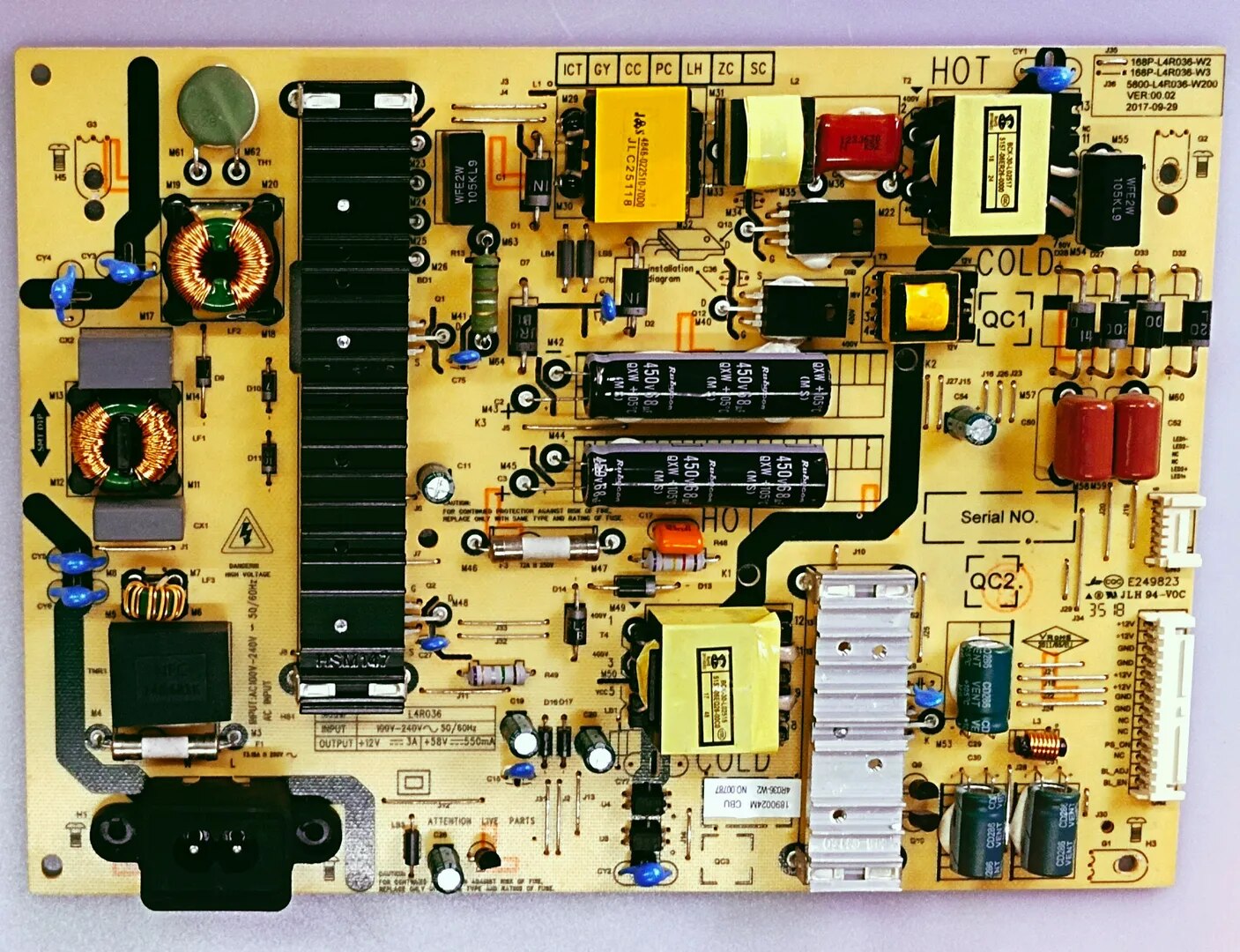 ONIDA LED TV POWER SUPPLY BOARD MODEL NUMBER 43UIC image 1