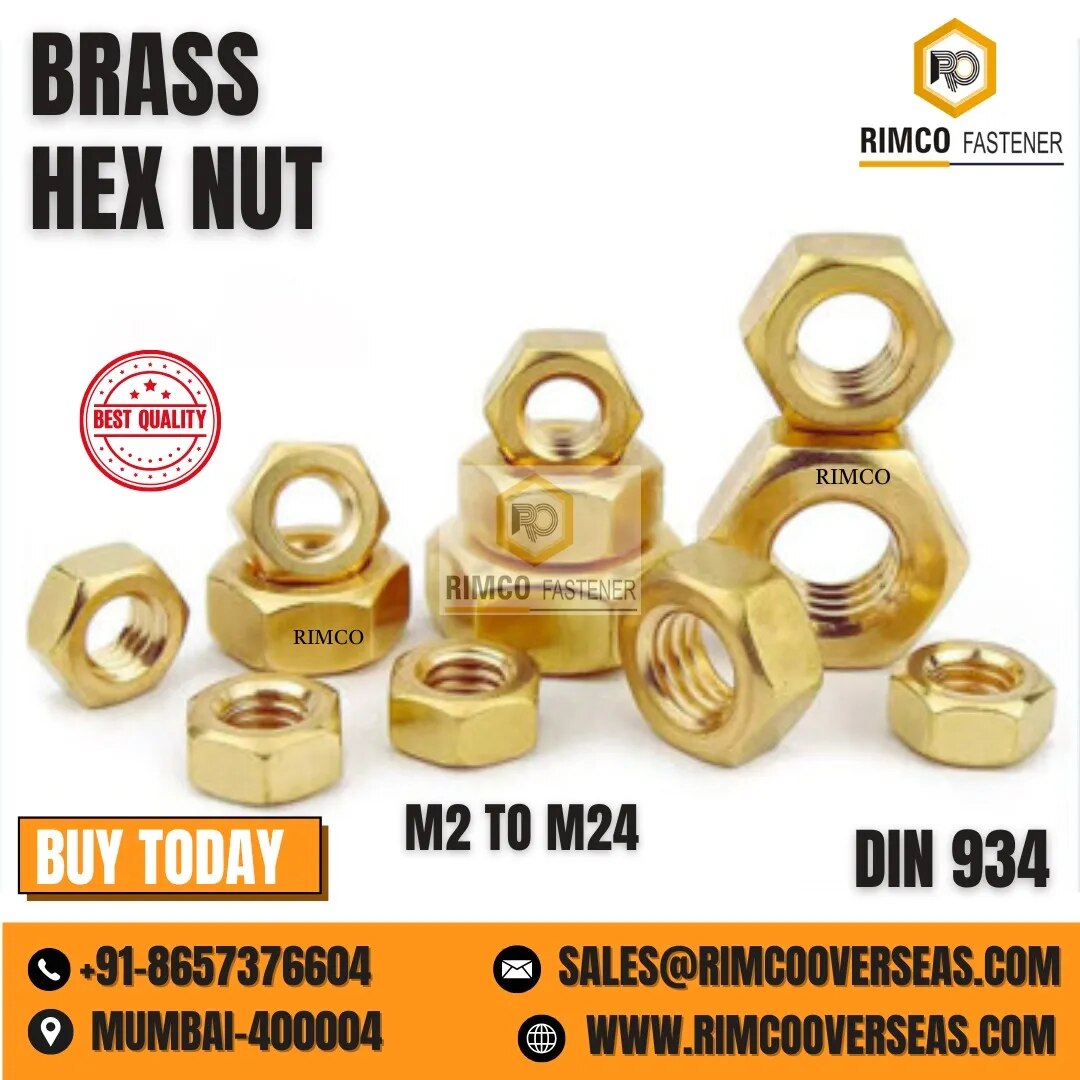 BRASS HEX NUT image 1
