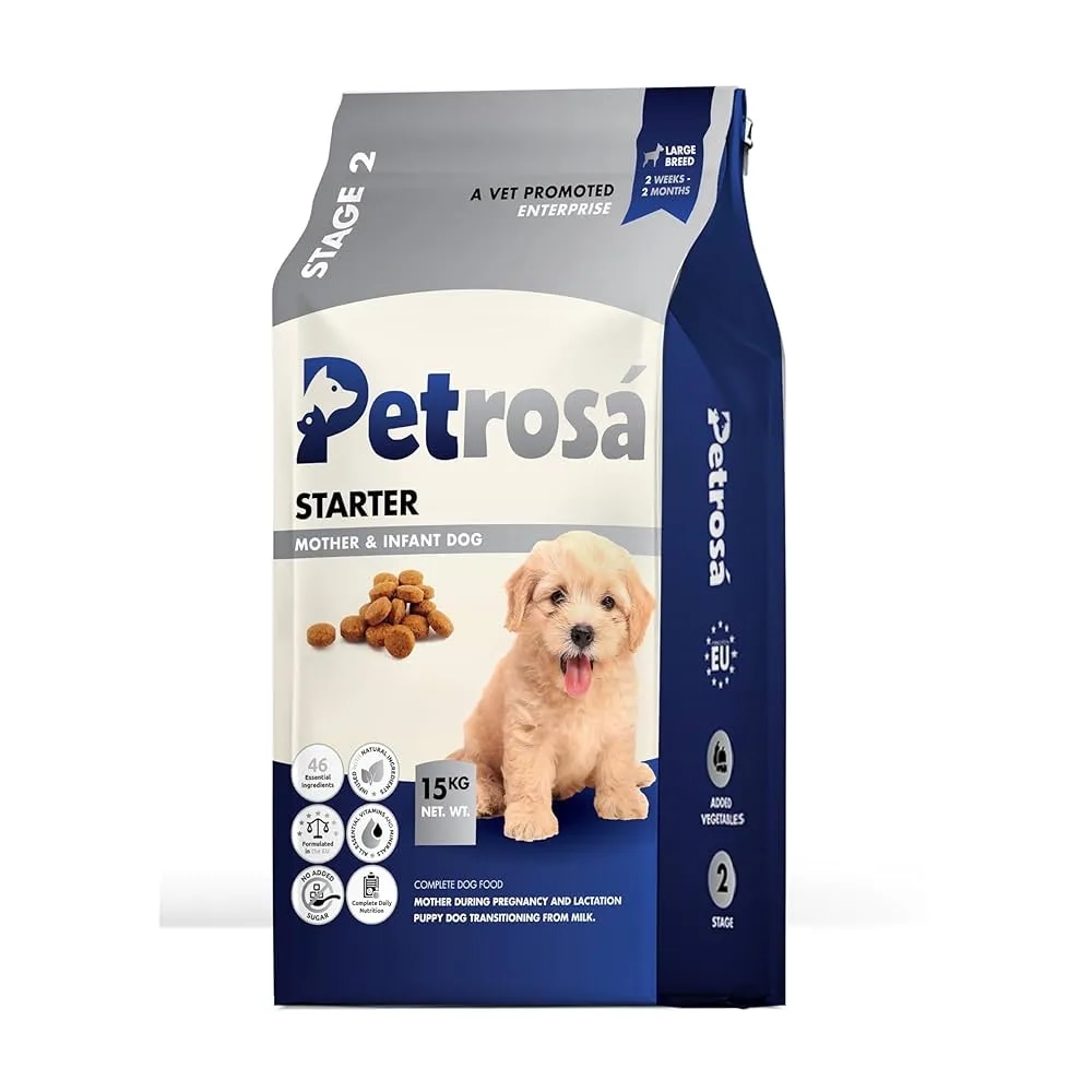 Petrosa Large Breed Starter Dog Food for Mothers & Puppies | 2 Weeks to 2 Months | Vet-Formulated Weaning Nutrition for Mothers & Puppies | Supports Growth & Immunity 1 Kg. image 1