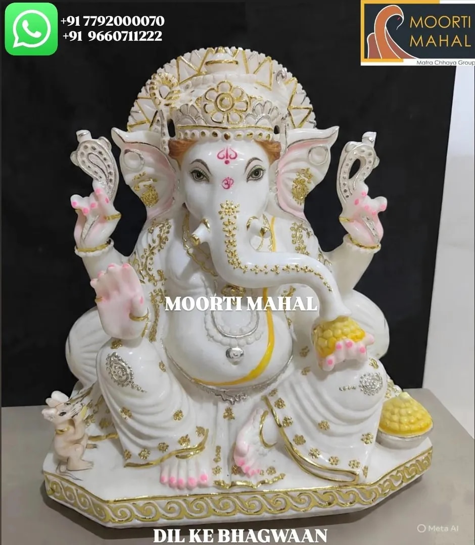 MARBLE GANESHA STATUE image 1