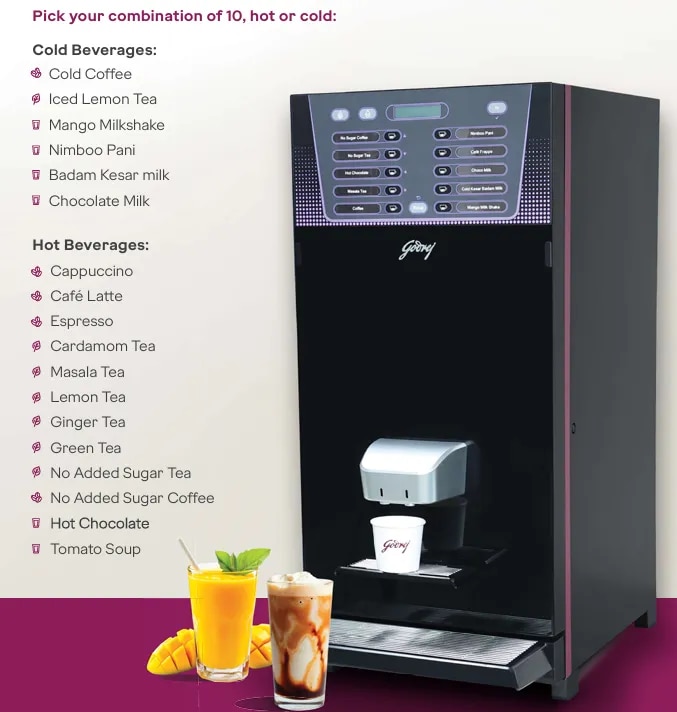Godrej Hot & Cold Tea Coffee Vending Machine on Rent image 1