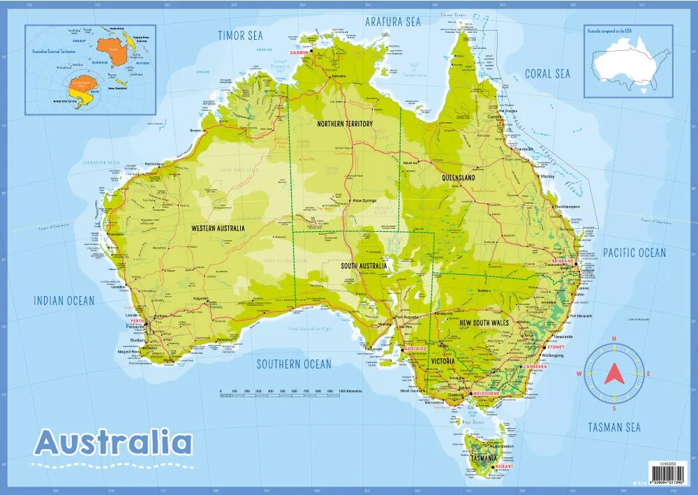 Australia Physical (100x70cm) image 1