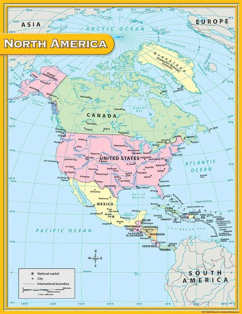 North America Political Map (100x70cm) image 1