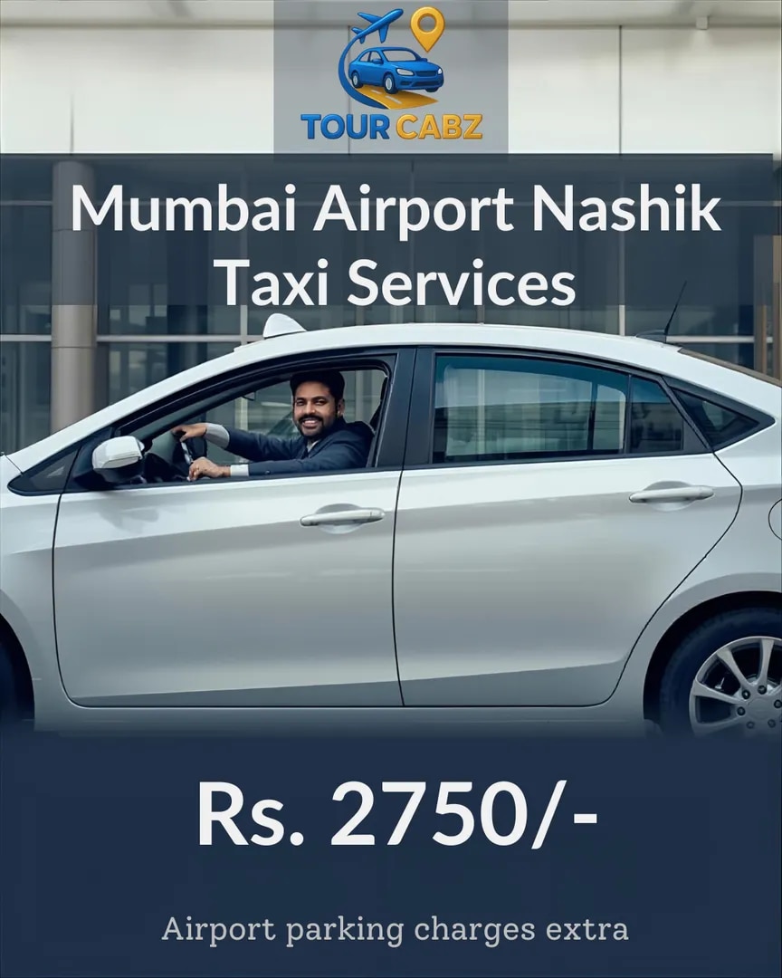 Mumbai Airport to Nashik Taxi Service | TourCabz® Reliable One-Way & Round Trip Cabs image 1
