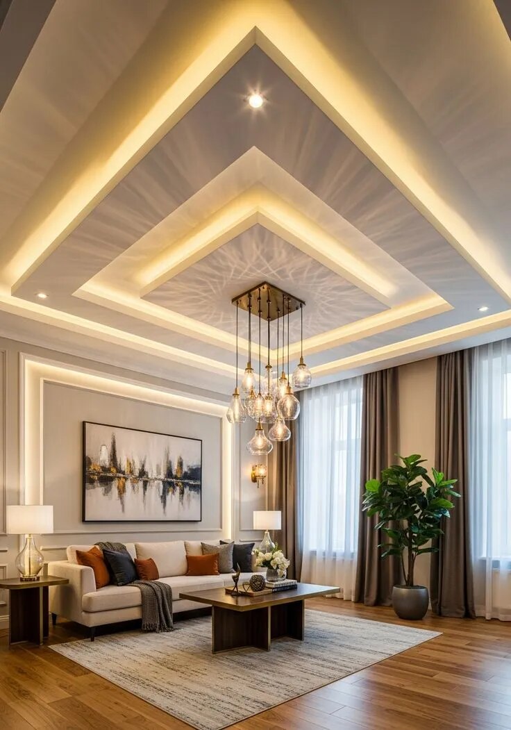 Elegant Ceiling Interiors with Gypsum image 1