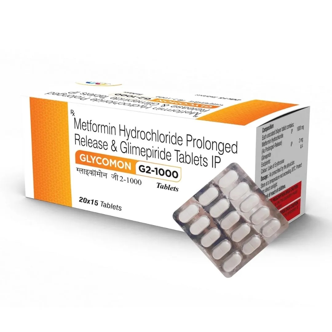 Metformin Hydrochloride Prolonged Release & Glimepiride Tablets IP image 1