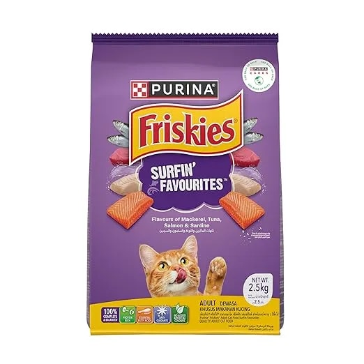 Purina Friskies Surfin' Favourites Adult Dry Cat Food, 2.5kg image 1