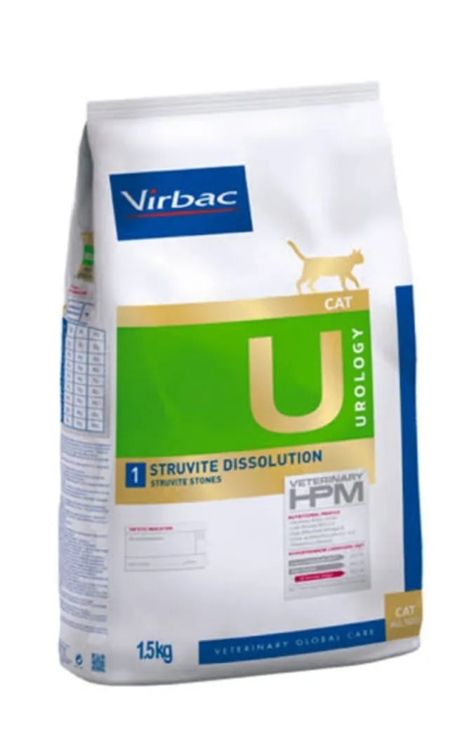 Virbac HPM Feline Urology U1 1,5kg: Struvite Dissolving Food in