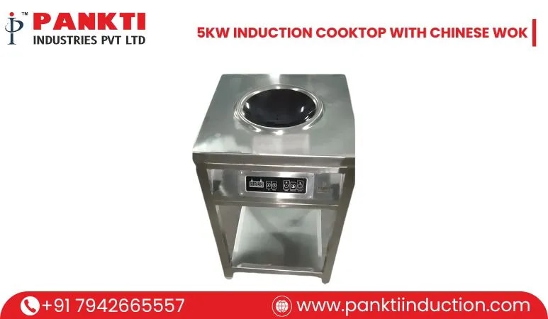5KW INDUCTION COOKTOP WITH CHINESE WOK image 1
