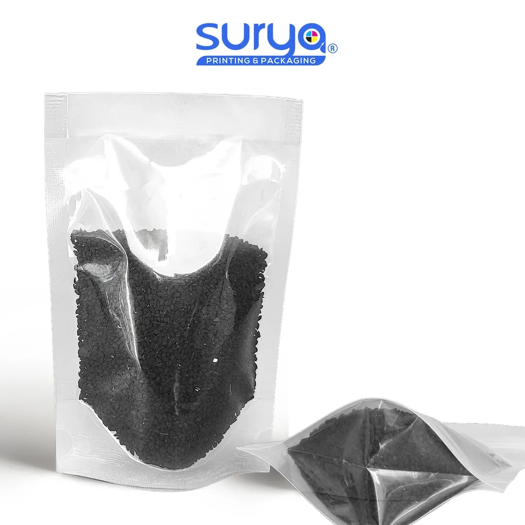 Both side transparent Without Ziplock Stand-Up Pouches image 1