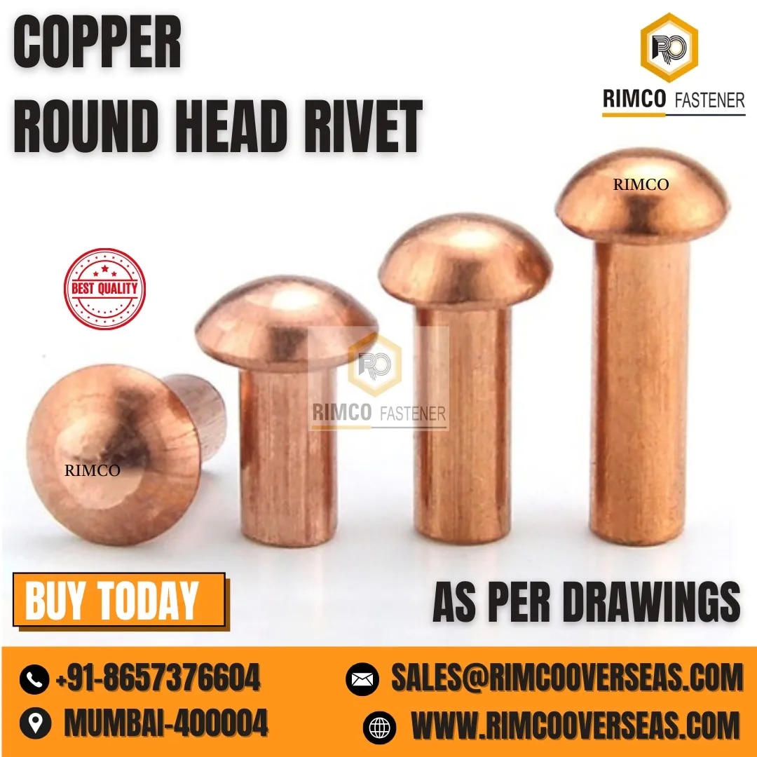 COPPER ROUND HEAD RIVET image 1
