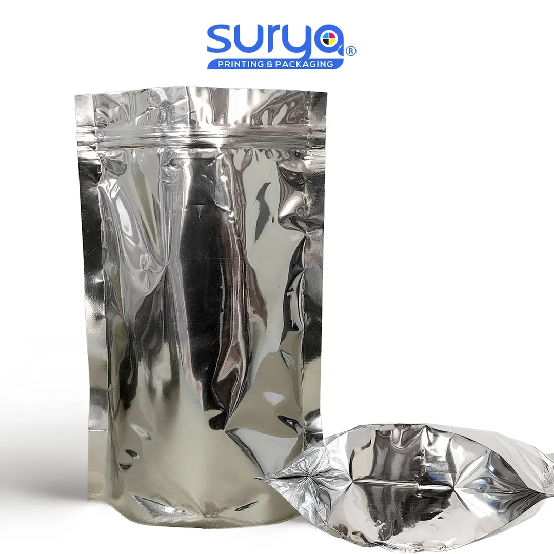 Both side silver Ziplock Stand-Up Pouch image 1